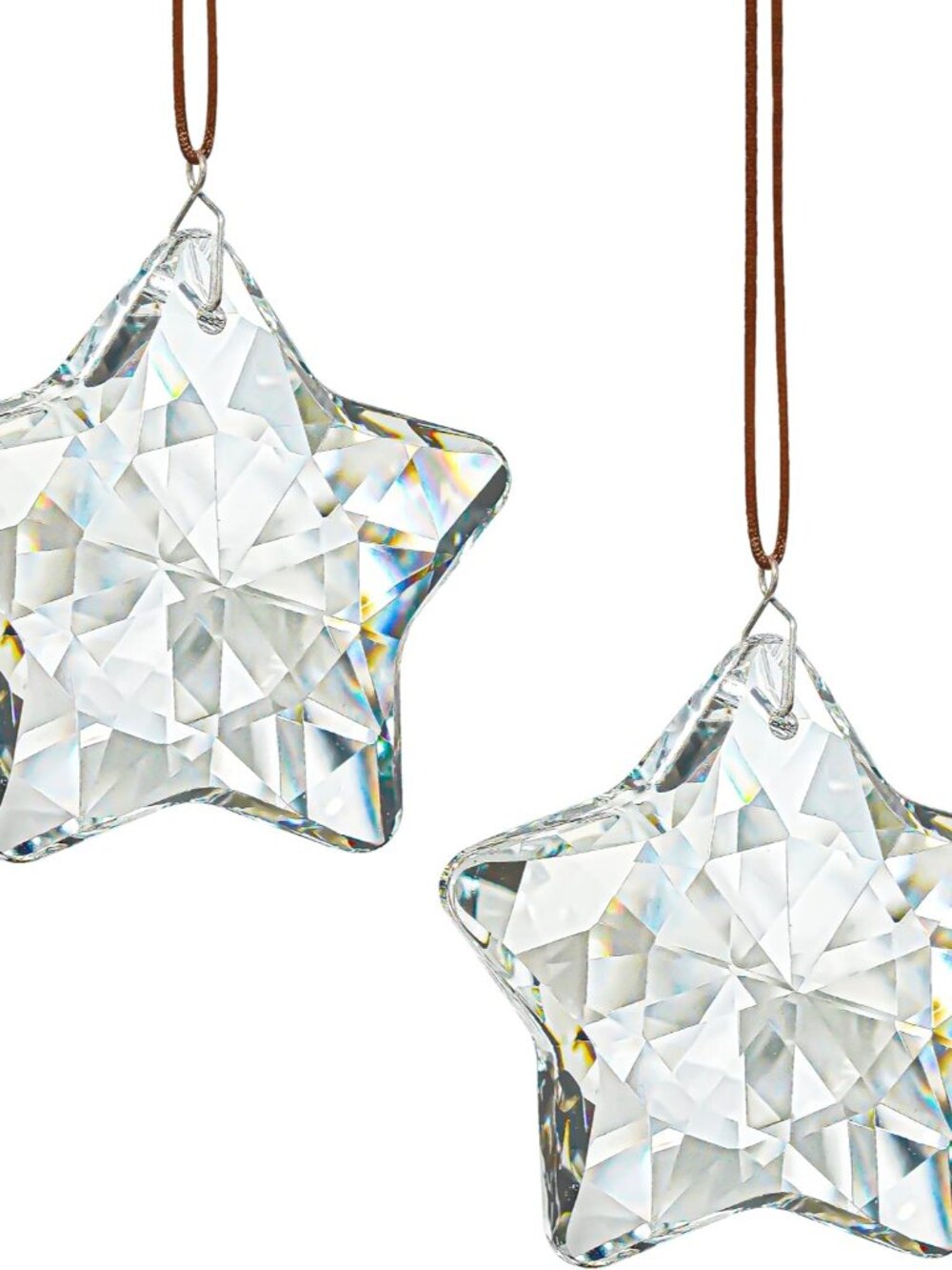 2 Pcs 2 Inch Clear Crystal Star Prism Suncatcher Hanging Decor